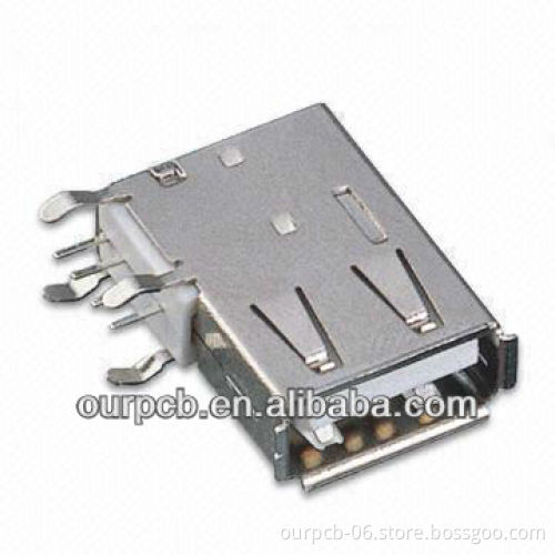 USB Connector with 20M ohm Contact Resistance, Available in Black/White Color